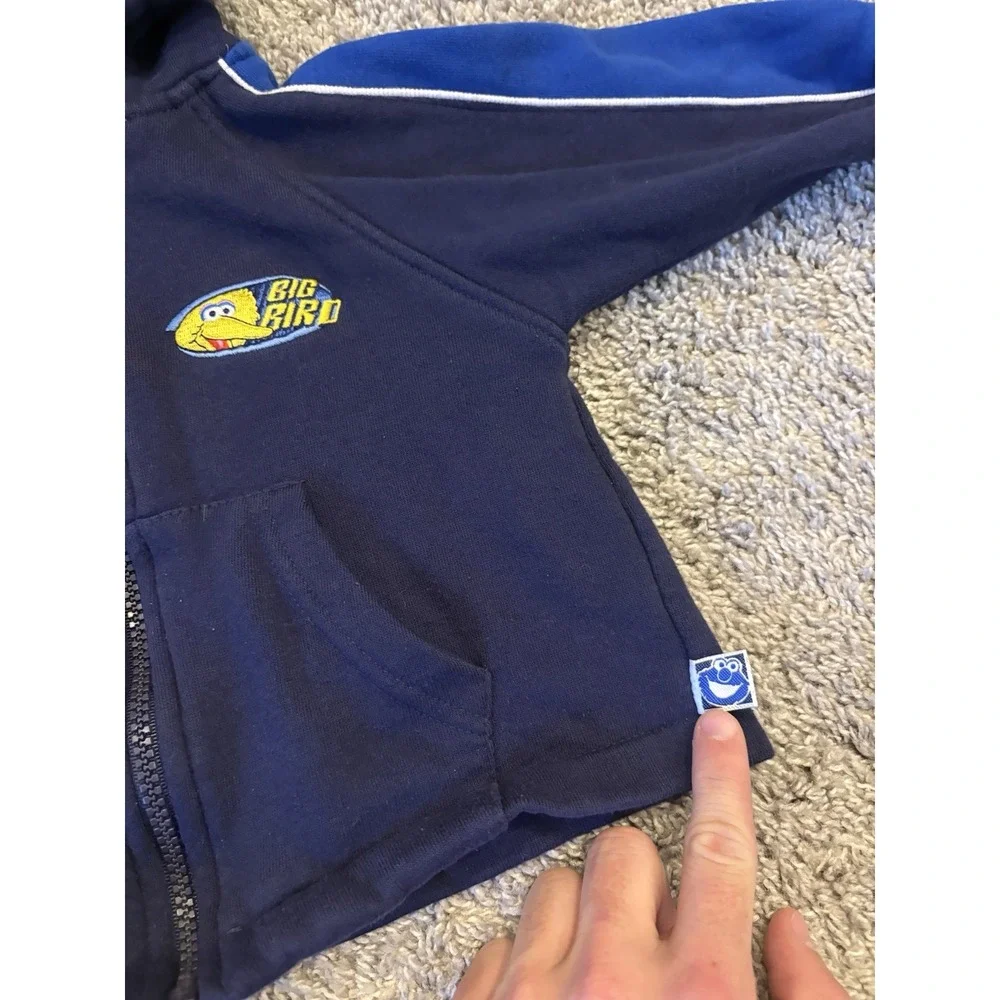 Vintage Big Bird Toddler Unisex Dark Navy Blue Jacket Sesame 24m (24 Months)